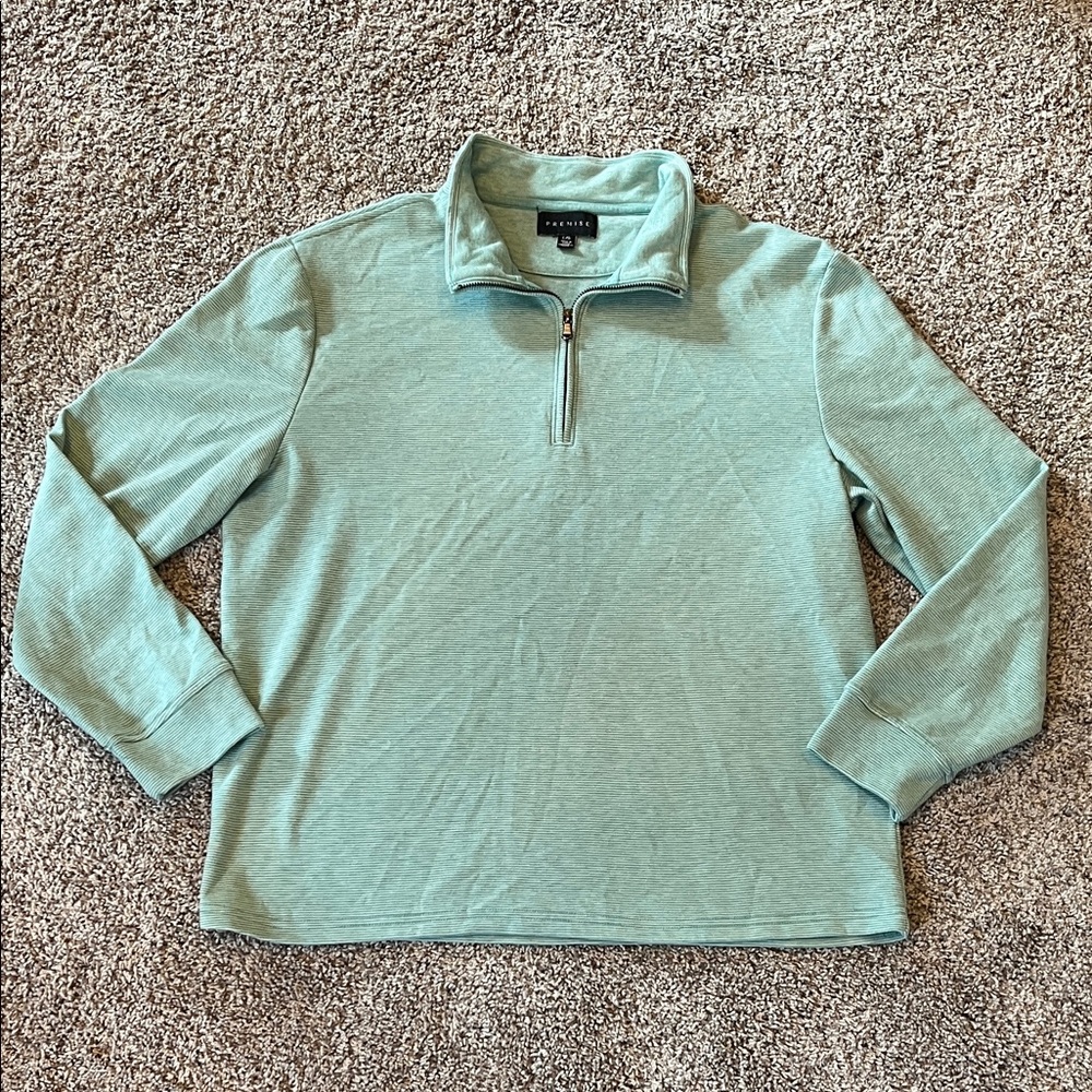 Premise Men's Light Green Zip-Up Sweater